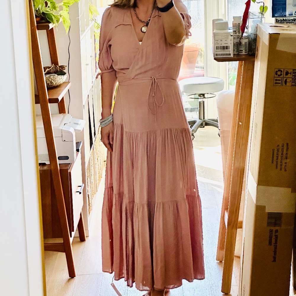 CHRISTY DAWN Augusta Wrap Dress Blush S NWT - Picture 2 of 6